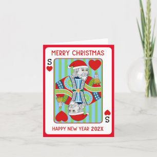 Père Noël Poker Noël et Bonne nouvelle année Carte