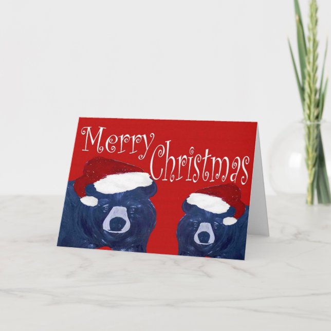 Père Noël porte les cartes de voeux de Noël. (Devant)