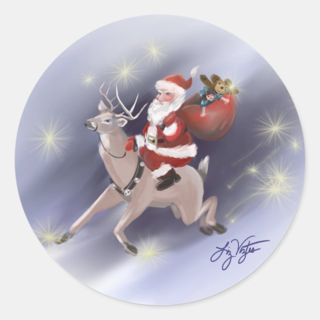 Père Noël propose un autocollant (Devant)