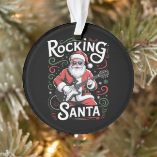Père Noël qui se balance Noël Rock Guitare Noël Fê