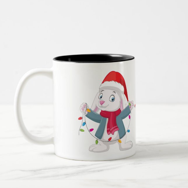 Père Noël Rabbits Christmas Mug (Gauche)