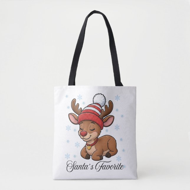 Père Noël Rennes Préférées Noël Tous les Sacs four (Devant)