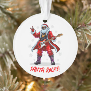 Père Noël Rocks ! Funny Père Noël jouant de la gui