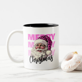 Père Noël rose de Noël avec tasse de café Casquett