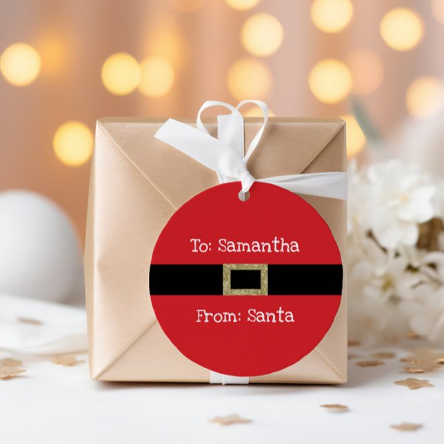 Père Noël rouge or noir étiquettes cadeaux de Noël (Créateur téléchargé)