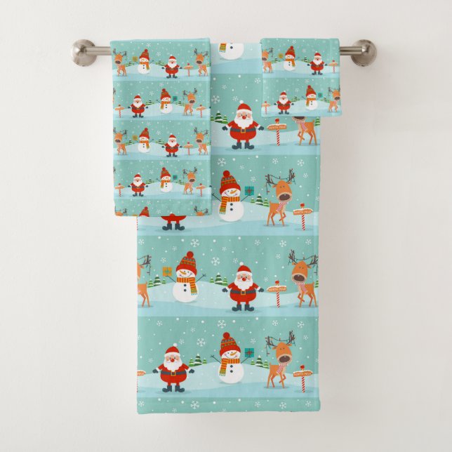 Père Noël, Rudolph et Snowman (En situation)