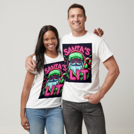 Père Noël’s Lit - Funny T-shirt de Noël au néon