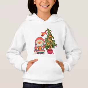 Père Noël, sapin de Noël, chat Pixelart, Pixel Art