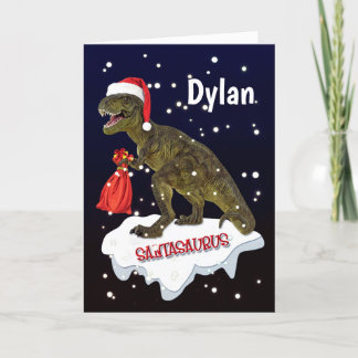 Père Noël-saurus Dinosaur Personnaliser la carte d