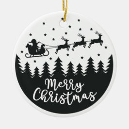 Père Noël Silhouette Joyeux ornement en céramique 