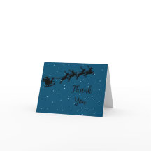 Père Noël Sleigh Carte de remerciements