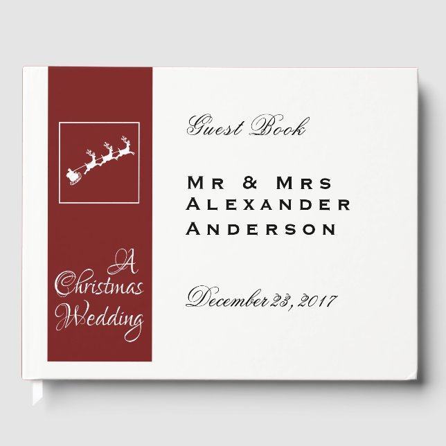 Père Noël Sleigh Noël Mariage livre d'or (Recto)