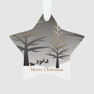 Père Noël Sleigh Tree Silhouette Élégant Noël