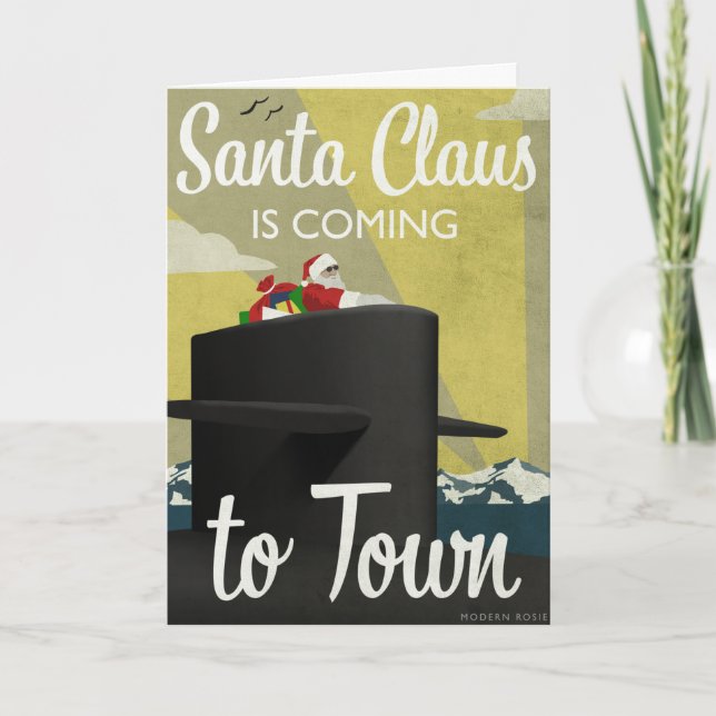 Père Noël sous-marine - Carte de Noël (Devant)