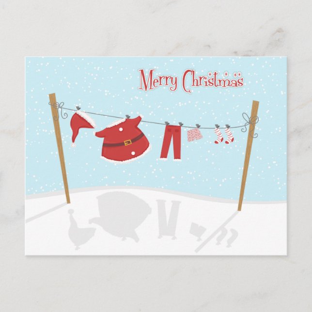 Père Noël Suit sur la carte postale de Noël (Devant)
