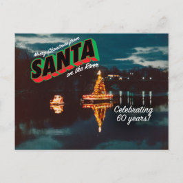 Père Noël sur la rivière Carte postale 1