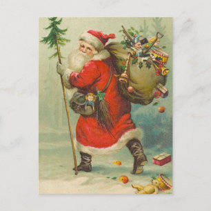 Père Noël sur son chemin Carte postale