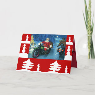 père Noël sur une carte de Noël Harley