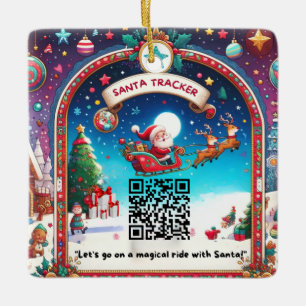 Père Noël Tracker QR Code Carré ornement de Noël
