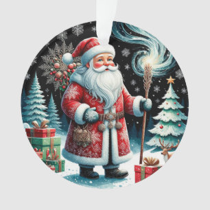 Père Noël traditionnel dans une scène hivernale fe