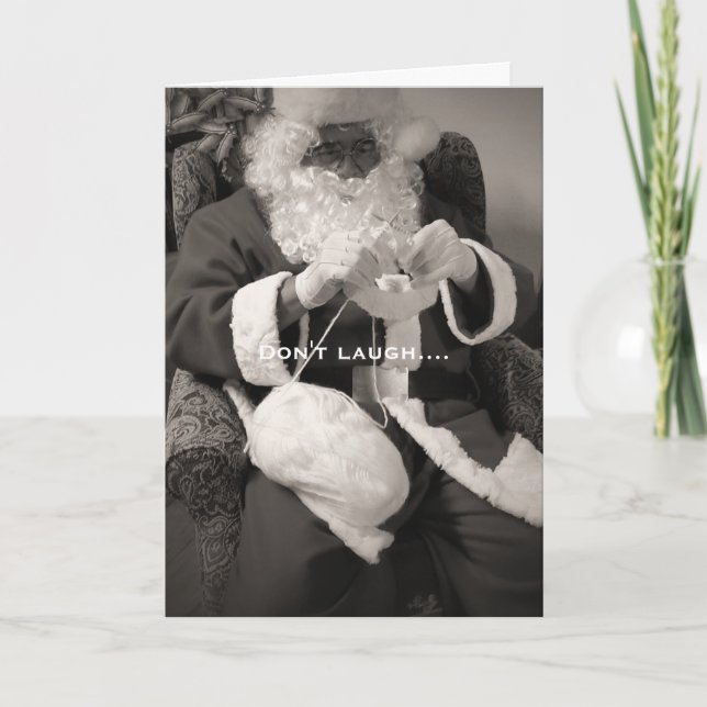 Père Noël Tricot pour la carte de voeux d'hiver (Devant)