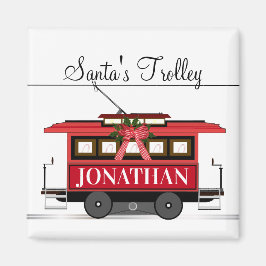 Père Noël Trolley Magnet de Noël