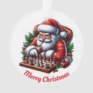 Père Noël unique jouant aux échecs