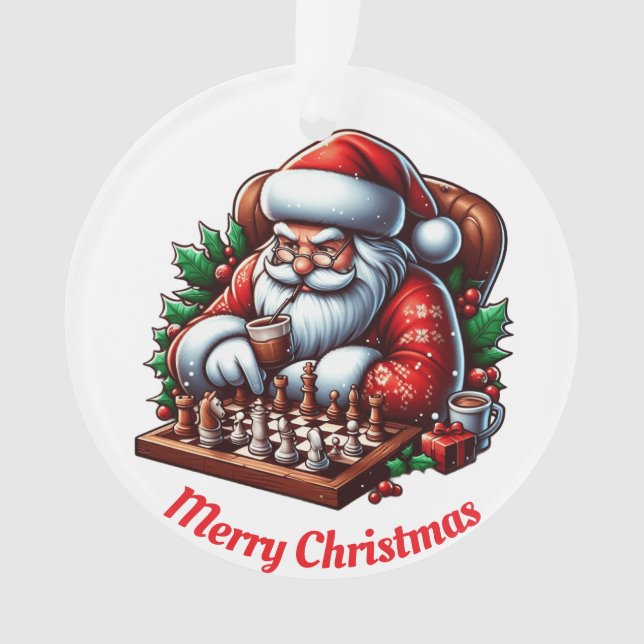 Père Noël unique jouant aux échecs (devant)