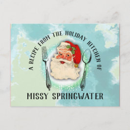 Père Noël ustensiles cuisine cuisson carte de rece