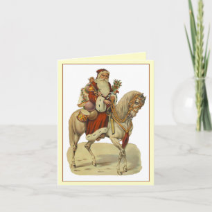 père Noël vintage sur l'élégante carte de Noël à c