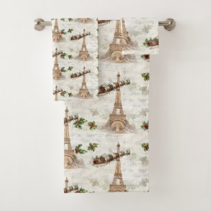 Père Noël vintage sur Paris Jeu de serviettes de b
