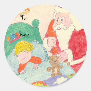 Père Noël Visiter étiquette cadeau autocollants