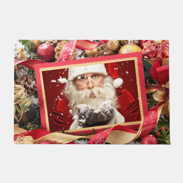 Père Noël / VOTRE PHOTO tapis de portes personnali (Devant)