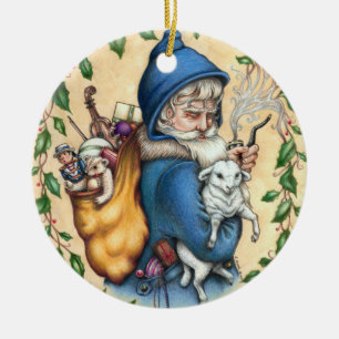 Pere Weihnachten VATHER CHRISTMAS ORNAMENT Round
