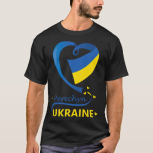 Perechyn Ukraine Nationalflagge Herz Emblem Wappen T-Shirt
