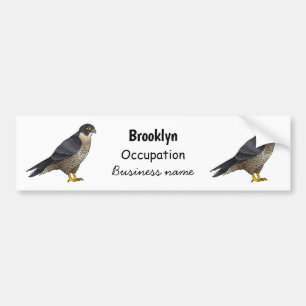 Peregrine falcon bird Cartoon Illustration Autoaufkleber