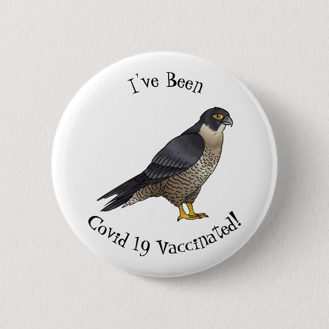 Peregrine falcon bird Cartoon Illustration Button (Vorderseite)