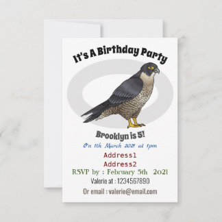 Peregrine falcon bird Cartoon Illustration Einladung