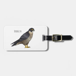 Peregrine falcon bird Cartoon Illustration Gepäckanhänger