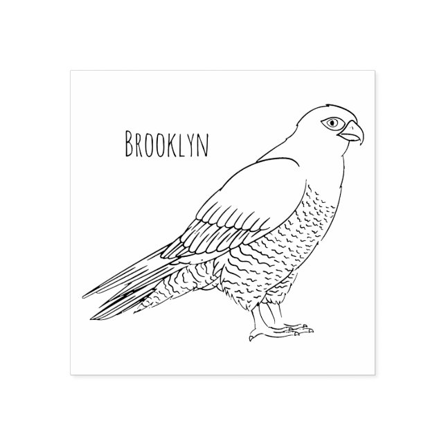 Peregrine falcon bird Cartoon Illustration Gummistempel (Prägung)