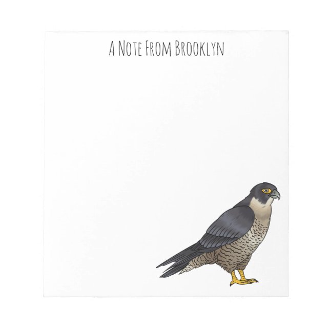 Peregrine falcon bird Cartoon Illustration Notizblock (Vorderseite)