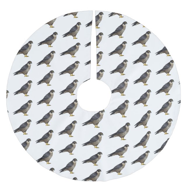 Peregrine falcon bird Cartoon Illustration Polyester Weihnachtsbaumdecke (Vorderseite)