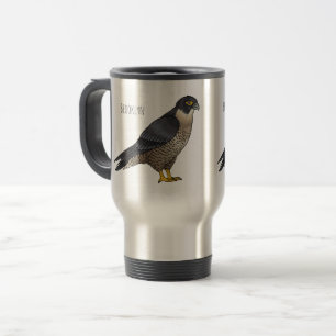 Peregrine falcon bird Cartoon Illustration Reisebecher