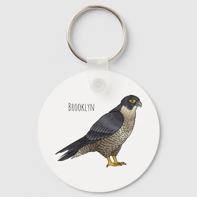 Peregrine falcon bird Cartoon Illustration Schlüsselanhänger (Vorderseite)