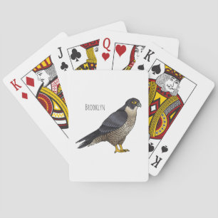 Peregrine falcon bird Cartoon Illustration Spielkarten