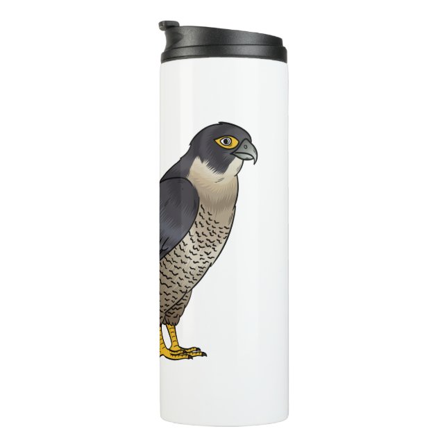 Peregrine falcon bird Cartoon Illustration Thermosbecher (Nach rechts gedreht)