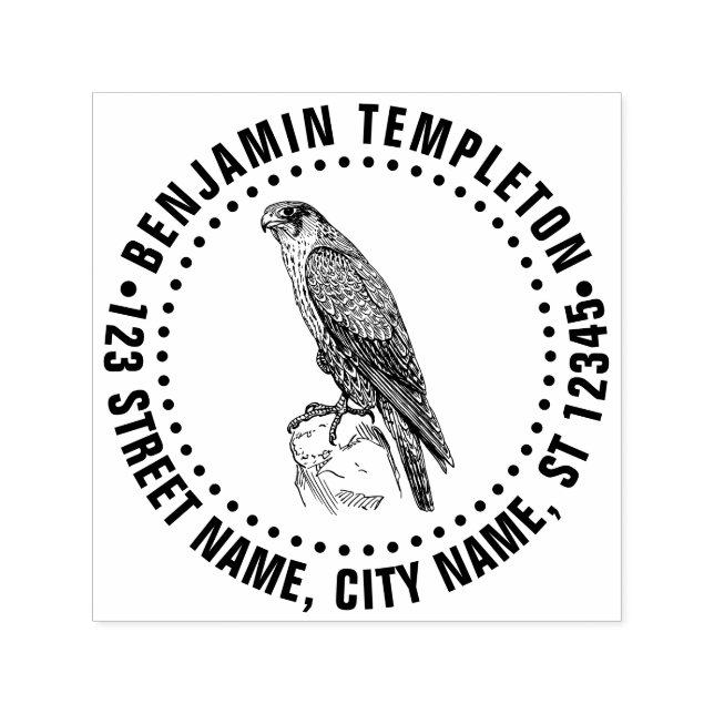 Peregrine Falcon Bird der Rücksendeadresse "Prey N Permastempel (Design)