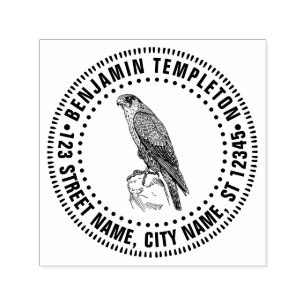 Peregrine Falcon Bird der Rücksendeadresse "Prey N Permastempel