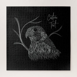 Peregrine Falcon in Baumzweigen mit Handschrift