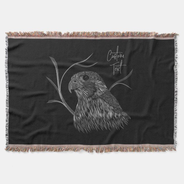 Peregrine Falcon in Baumzweigen mit Handschrift Decke (Vorderseite)